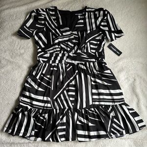 Karl Lagerfeld Black and White Striped Dress